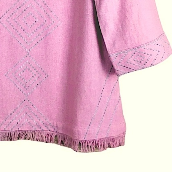 Soft Surroundings Dusty Rose Embroidered Tunic - Picture 7 of 9